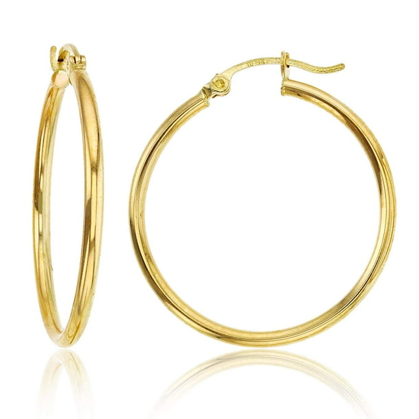 10k Yellow Gold Polished 2mm Round Hoop Earrings 10k Yellow Gold Polished 2mm Round Hoop Earrings